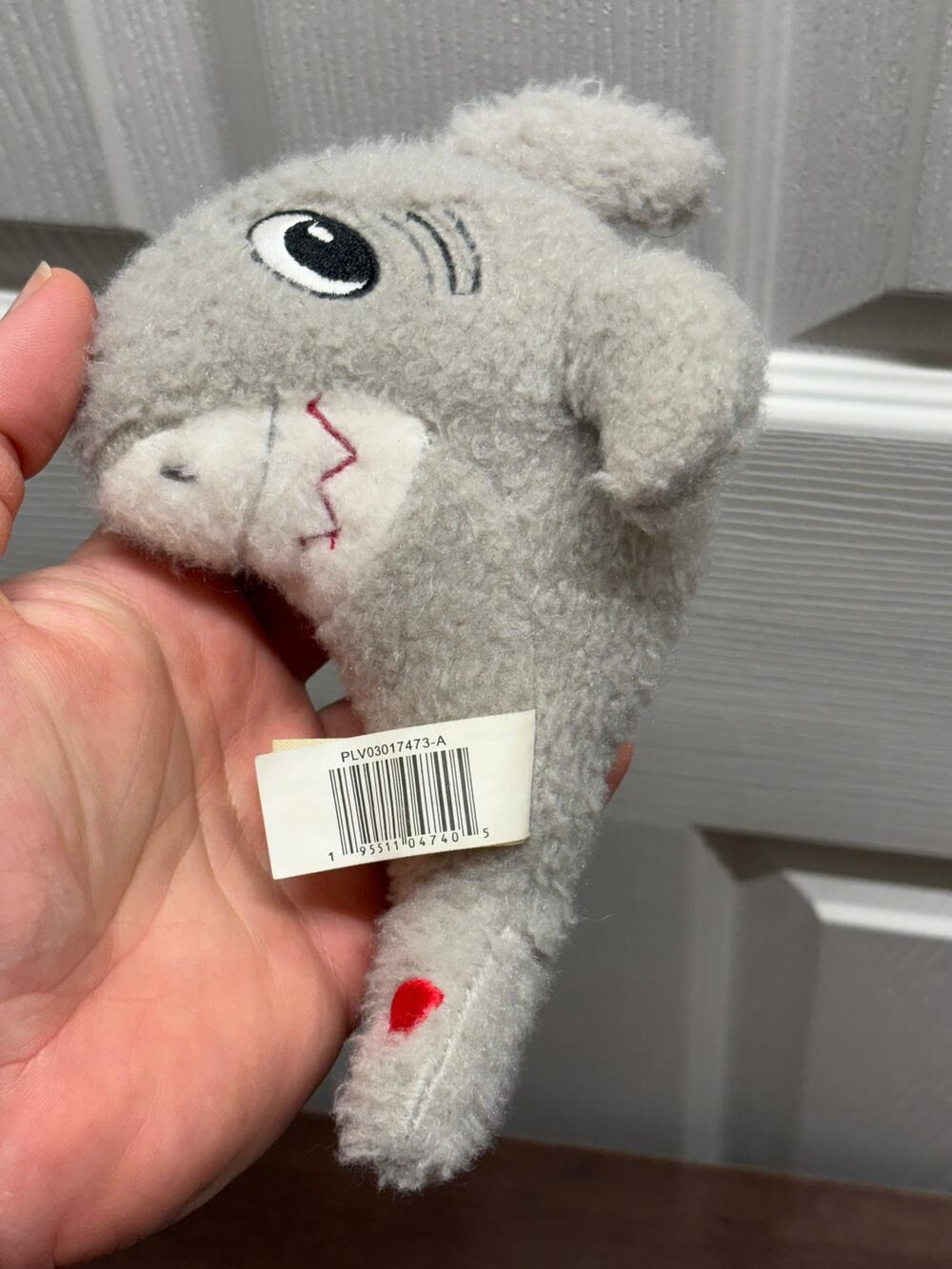 MTY International Shark Plush with Heart on Tail Mini Gray Stuffed Animal